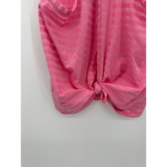 ZYIA Active Pink Striped Knotted Back Tank Top Women's Size Medium M - Picture 6 of 8